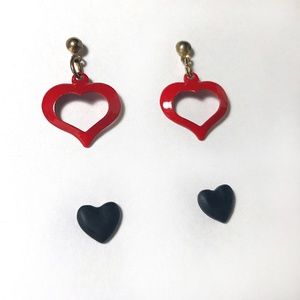 2 Pair of Small Valentine's Heart Earrings